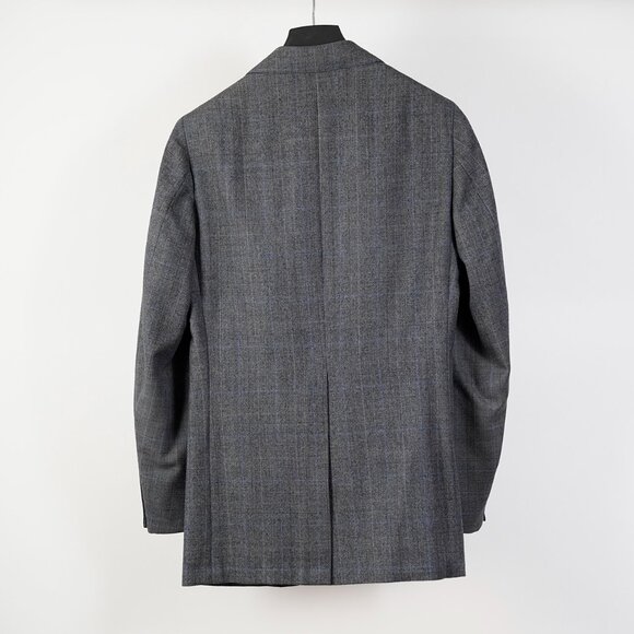 Paul Stuart Two Button Wool Suit, Grey Windowpane Check, Size 37R - Picture 6 of 14